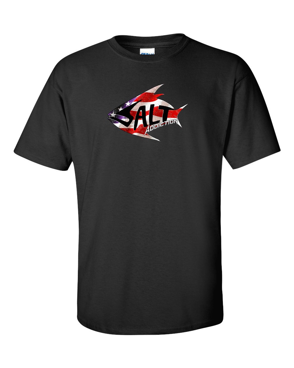 Salt Addiction Patriotic Logo Fishing Short Sleeve T Shirt Cotton Ocean Flag gallery