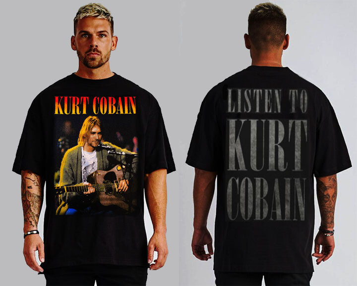 NIRVANA KURT COBAIN FRONT AND BACK PRINT GRUNGE PUNK ROCK
