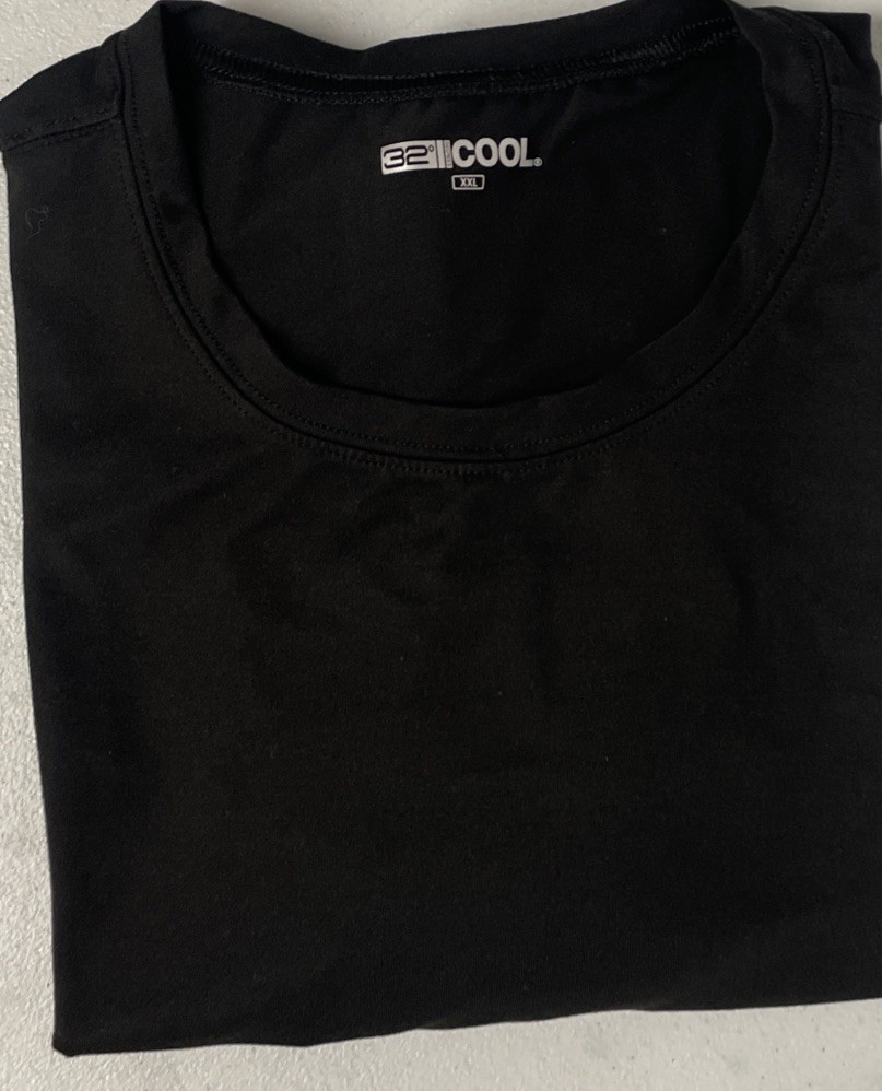32 Degrees Cool Men's Crew Neck T-Shirt Tee BLACK XXL Quick Dry Excellent gallery