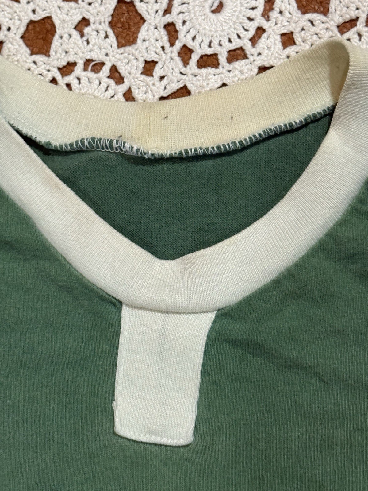 Sew Sporty Green Athletic USA Retro Shirt Worn Ringer T gallery