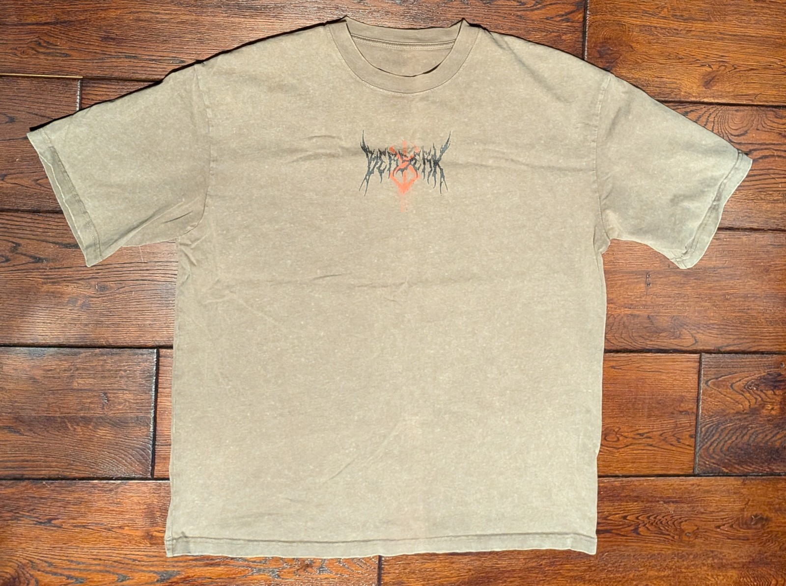 Aniqi Men’s The Struggler Acid Wash Short Sleeve Tee T-Shirt Brown Size Large