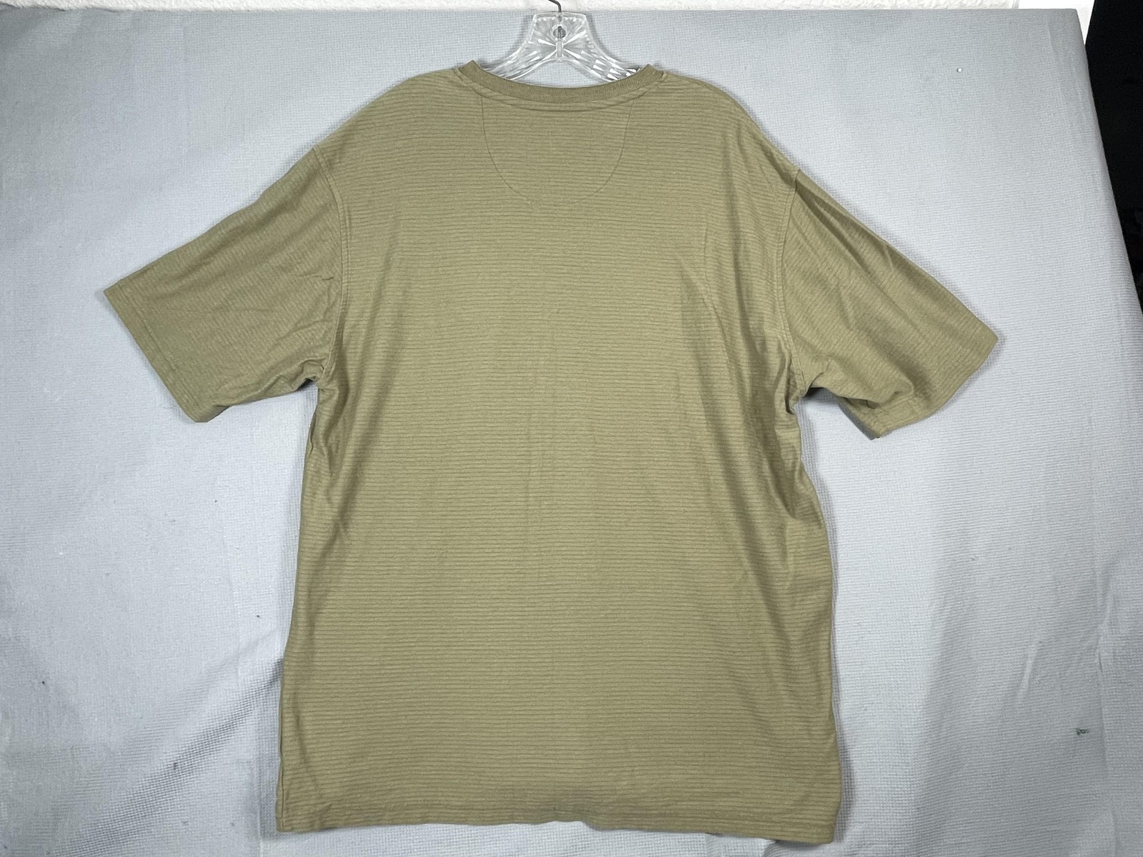 VTG Perry Ellis Shirt Mens XL Green Striped V-Neck Cotton Rayon T-Shirt Tee Y2K gallery