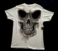 Mens Halloween Skeleton Sketchy Skull Graphic T-Shirt Size L (42-44) White Black