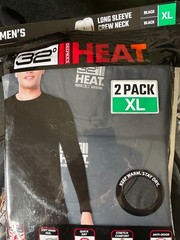 32 Degrees Heat Mens Long Sleeve Stretch TShirt XL White/Gray Black FREE SHIP