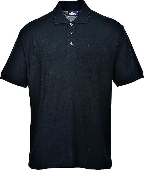 Portwest Milan black polo shirt size small gallery