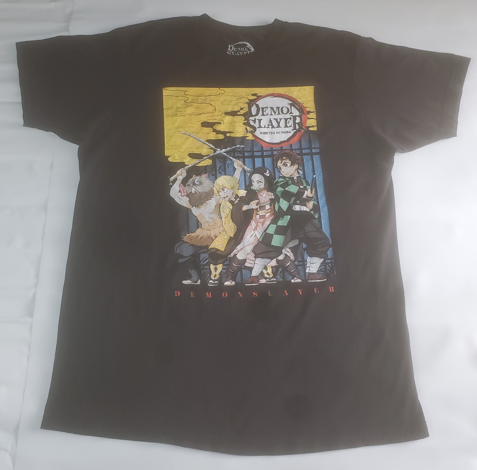 Demon Slayer Unisex Size L Black Basic Cast Cotton T-Shirt gallery