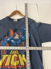Vintage 90s The Tick I Am Mighty Comic Cartoon T Shirt Adult Large Blue