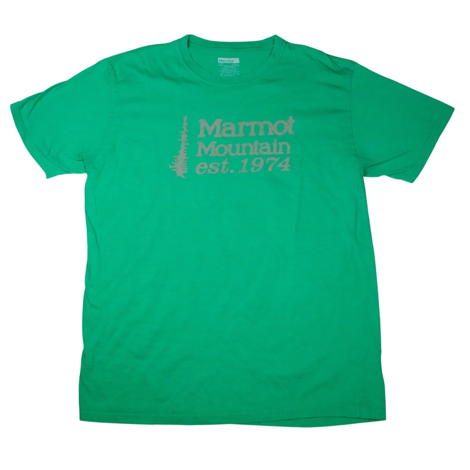 Marmot Mountain 1974 T-Shirt Mens Large Green Graphic Organic Cotton Tee L gallery
