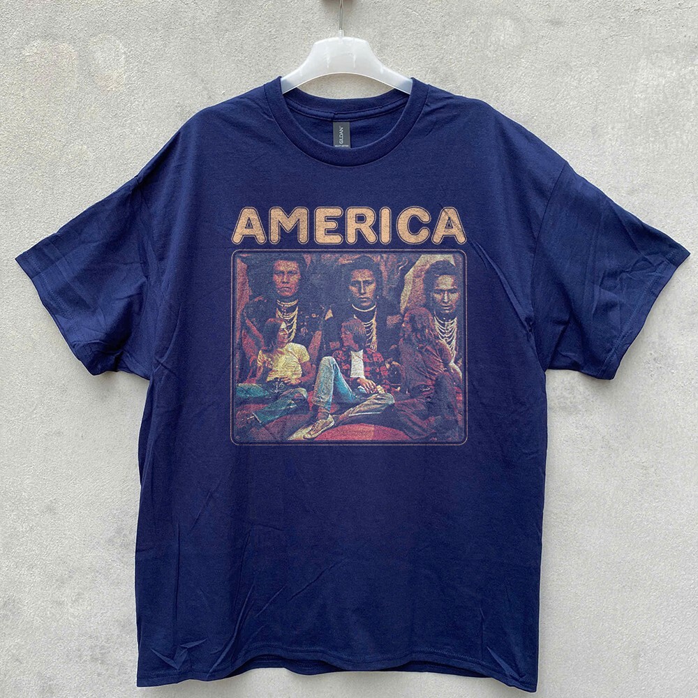 RARE! America Band Unisex Navy T-shirt Size S-5XL gallery