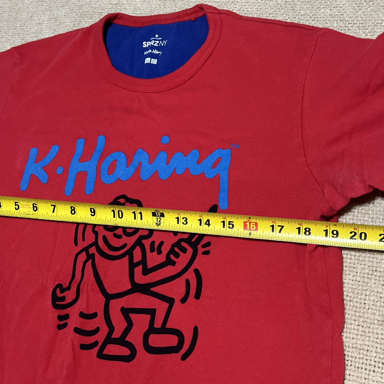 UNQLO SPRZ NY Keith Haring Shirt Red Med Cotton Logo Art Medium Genuine gallery