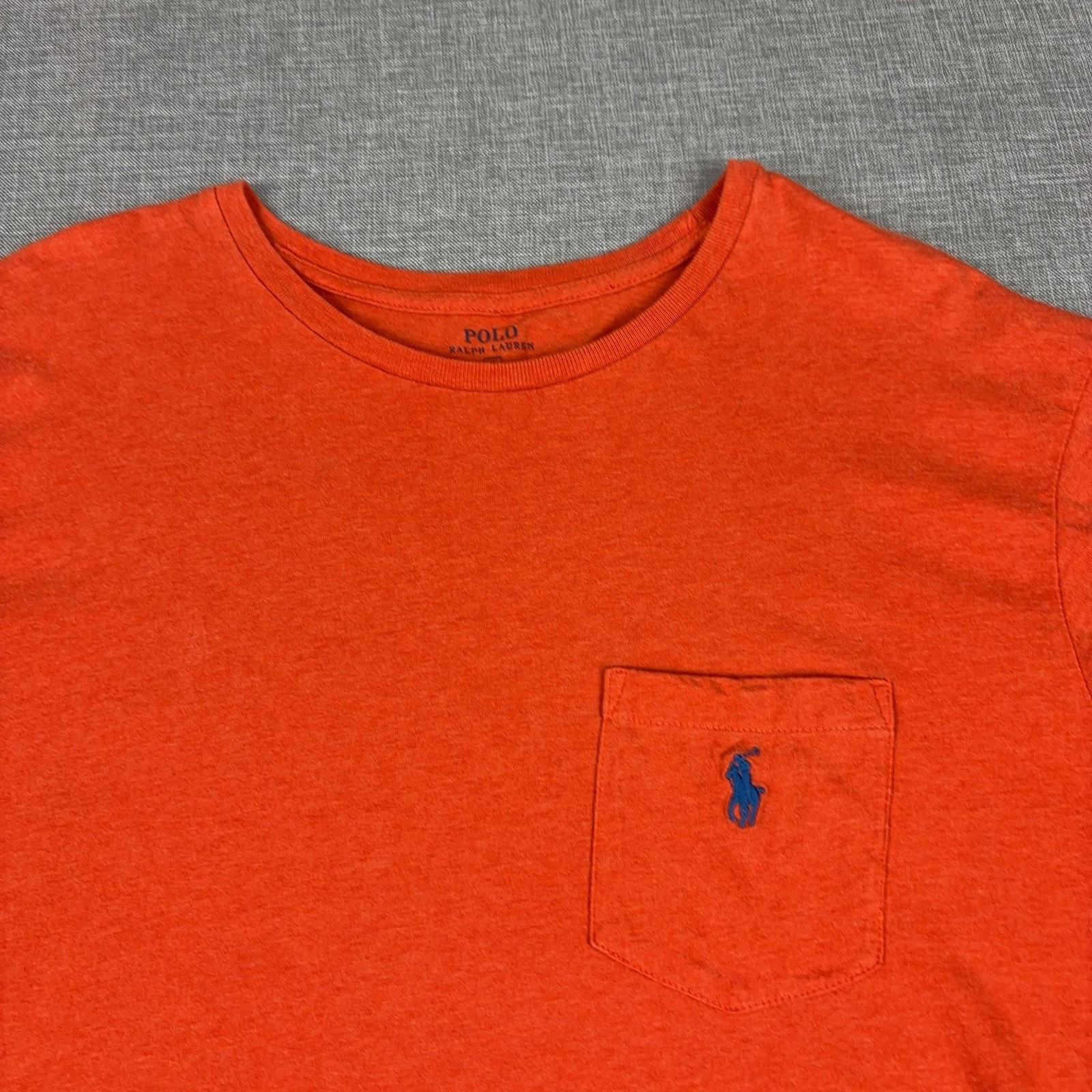Polo Ralph Lauren Shirt Mens XL Orange Pocket Tagless Crewneck Cotton Jersey gallery
