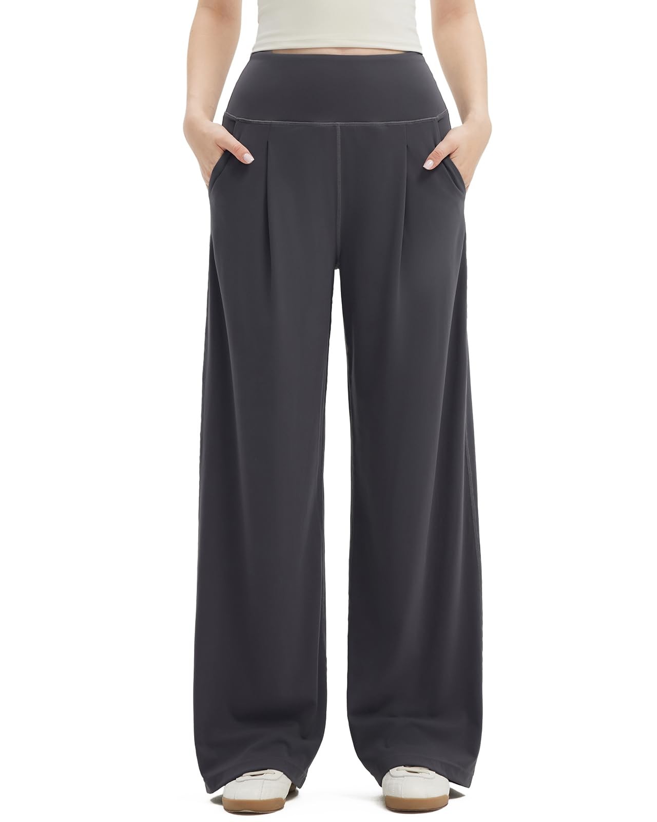 Women Casual Palazzo Pants with Pockets 2025 High Waisted Lounge Wide Leg Pan…