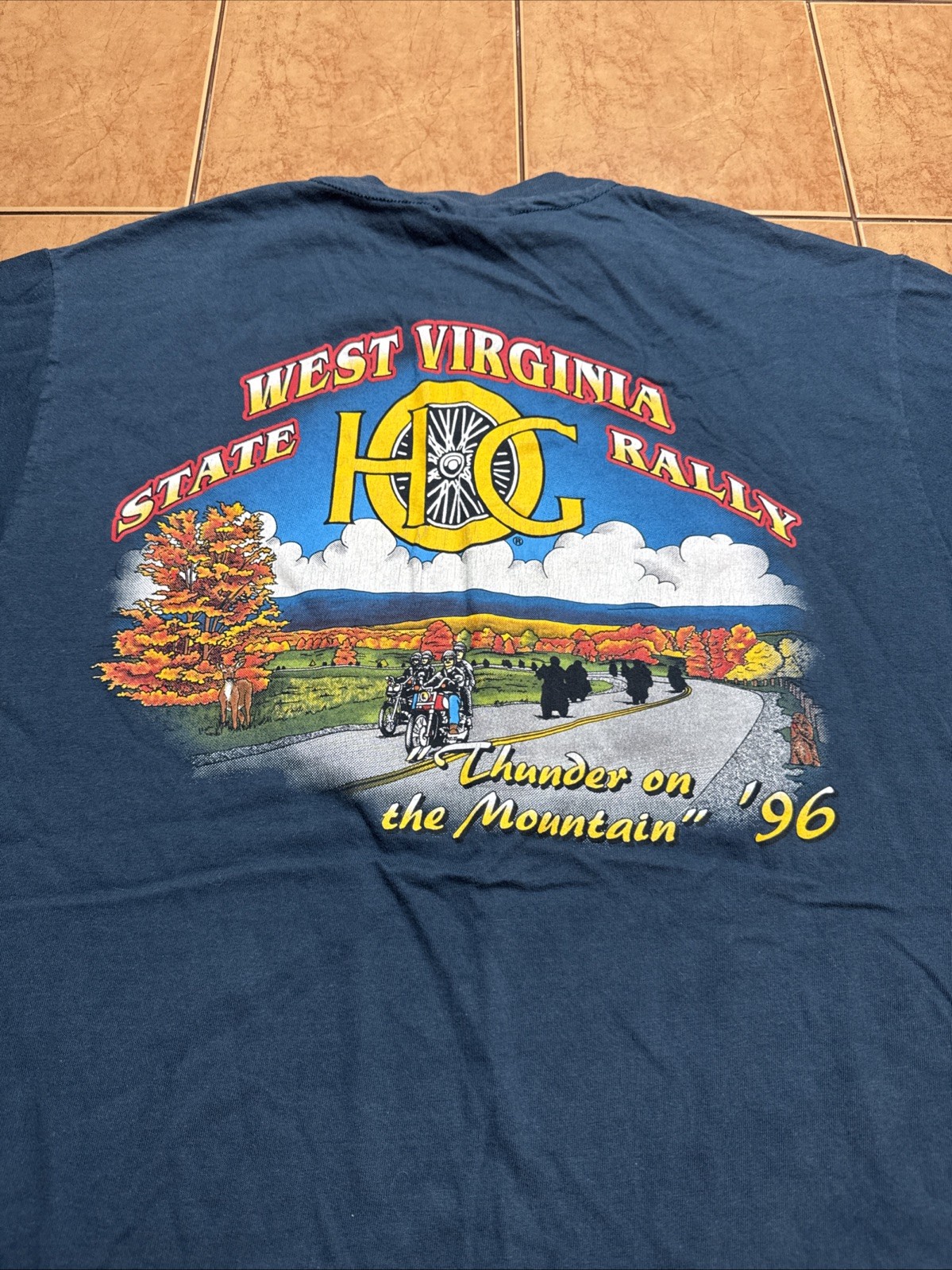 1996 Harley Davidson Single Stitch T-Shirt Sz L West Virginia State Rally Biker gallery