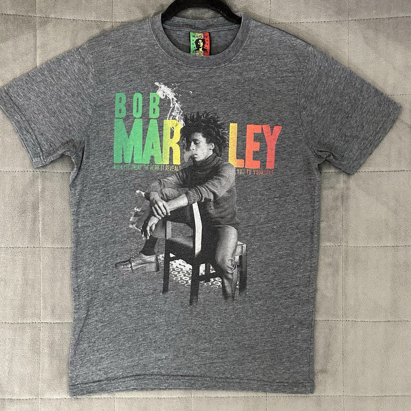 Bob Marley Smoking Weed T-shirt -Jamaica Collection Size Medium Streetwear Y2k gallery