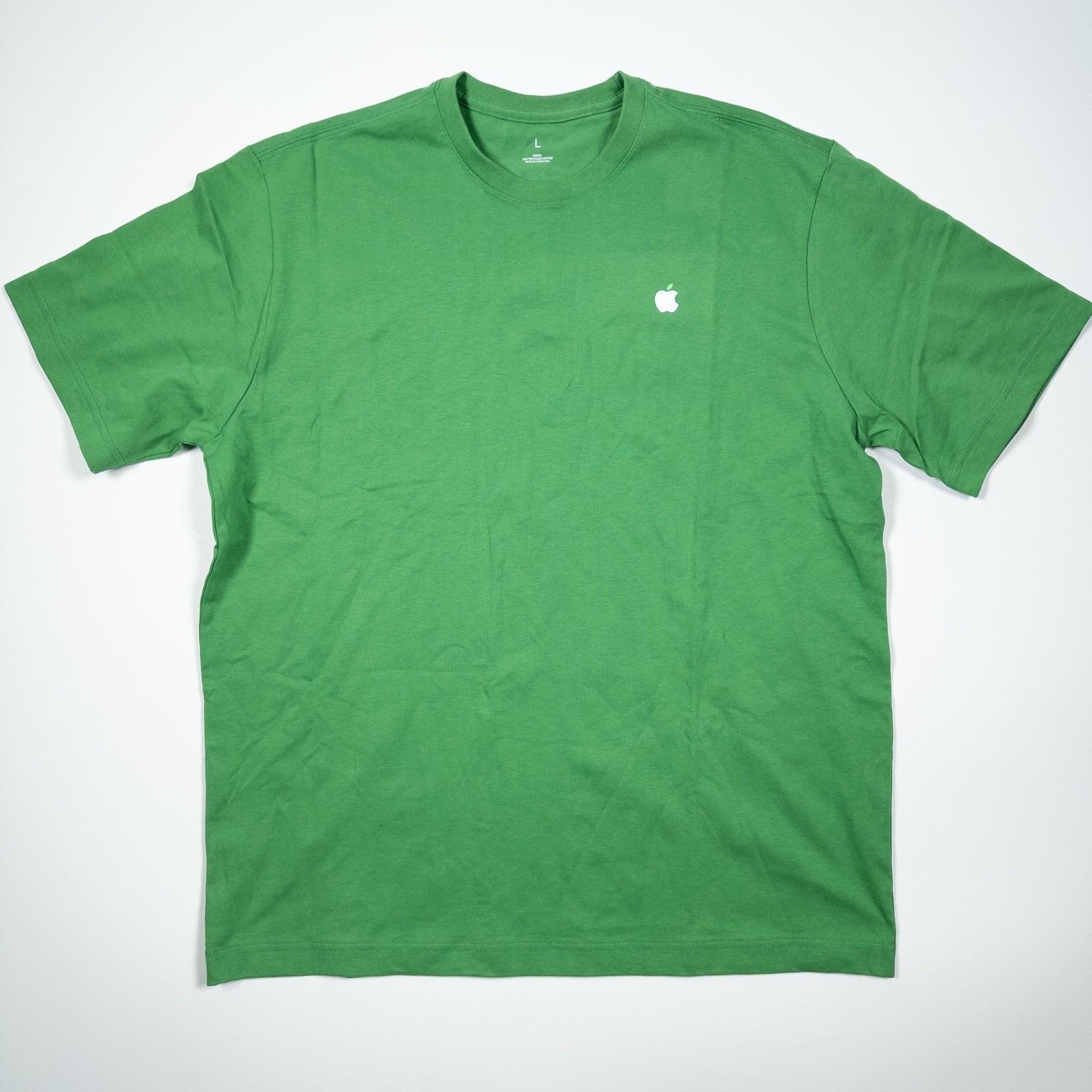Two Apple Shirt Mens L Green Employee Short Sleeve Logo Leave The World Better gallery