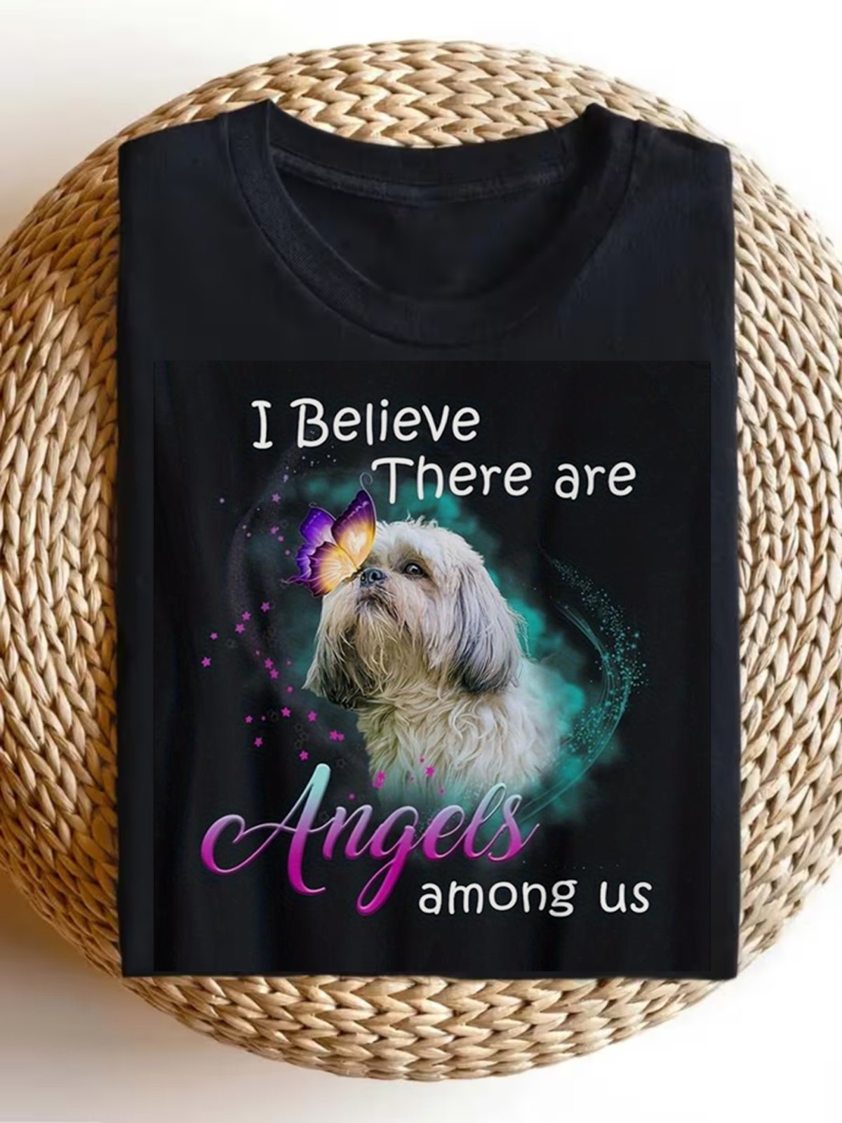 Shih Tzu Dog Lover T-Shirt - Soft Breathable Purple Tee with "I Believe There gallery