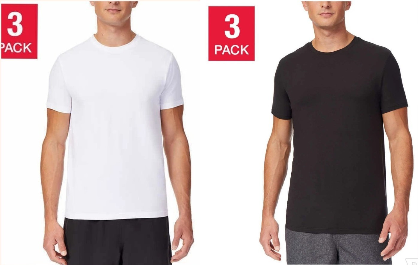 32 Degrees Cool Men’s 3 Pack Tee Short Sleeve Crew Neck T Shirt