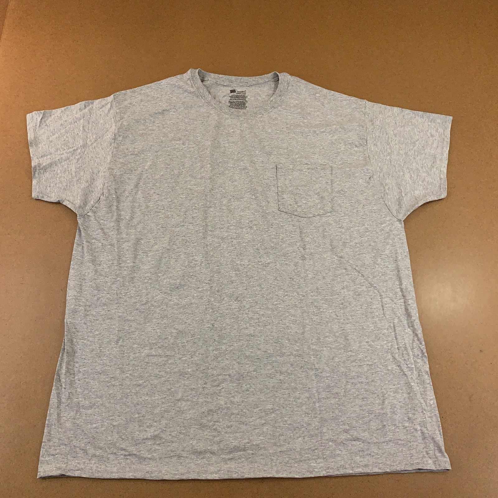 Hanes Comfort Soft Mens Size 2XL Heather Gray Short Sleeve Pocket T-Shirt New gallery