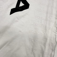 Dolce & Gabbana Text Logo Graphic Long Sleeve Full Zip T-Shirt White Size Large