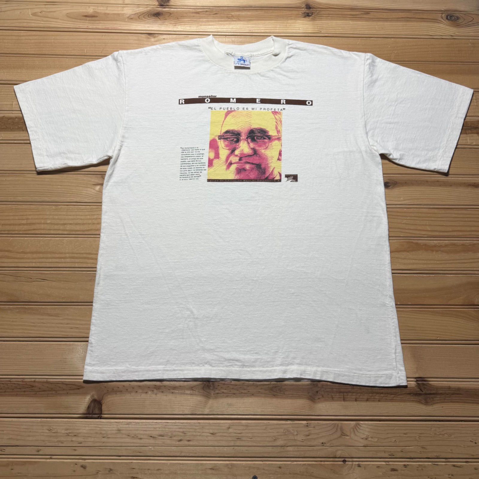 Vintage 90s Monsenor Oscar Romero El Salvador Catholic Prelate T-Shirt – Large
