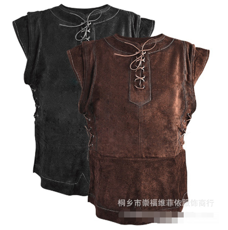 Men's Medieval Vintage Steampunk Vest Renaissance Sleeveless Cos Costume Shirt gallery