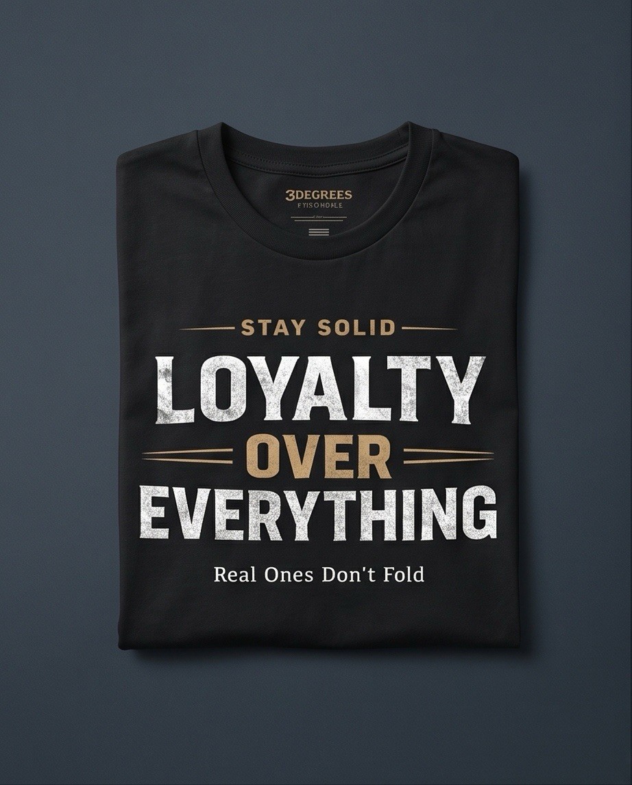 🔥 Man Motivational Graphic Tee Streetwear | Loyalty Over Everything T-shirt gallery