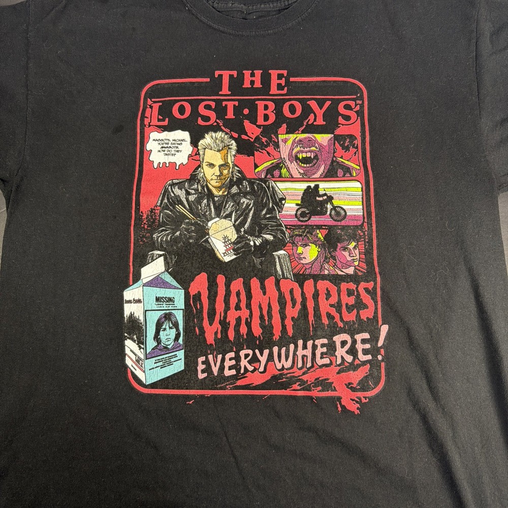 The Lost Boys Comic Book Art Men’s Black T-Shirt Crew Neck Size XL