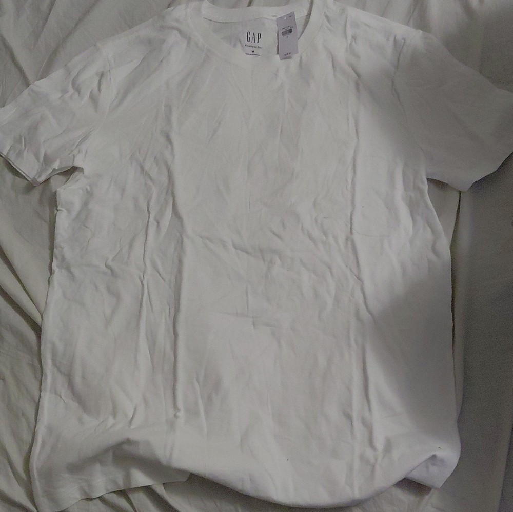 Gap Standard Tee Men’s Solid White Crew Neck Short Sleeve T-Shirt Size M Regular