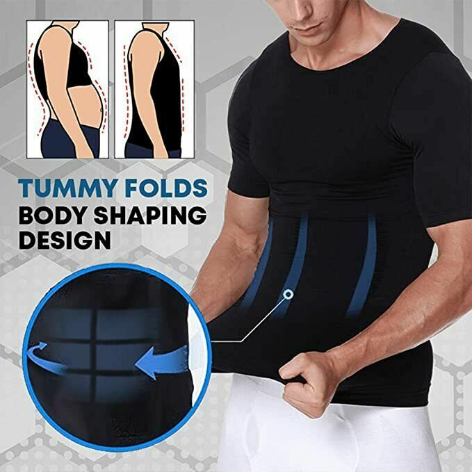 SecondSkin Men's Shaper Cooling T-Shirt Compression Vest Slimming Shapewear US gallery