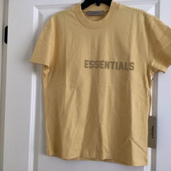 Essentials Pale Yellow Logo T-Shirt – Size S – NWT