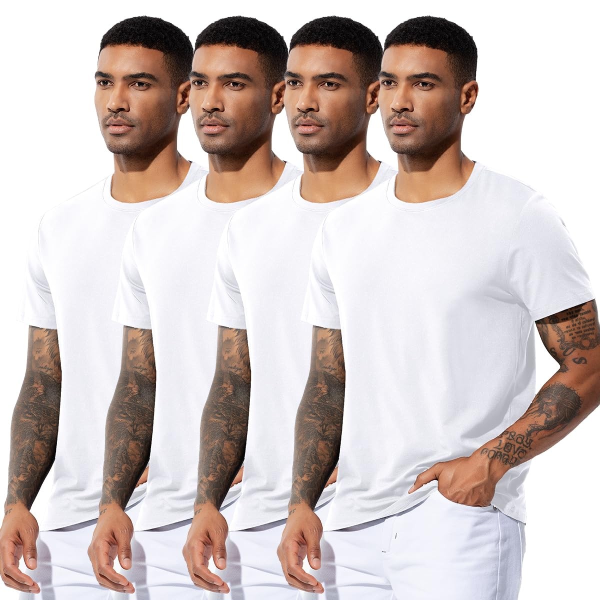 Men's Quick Dry Gym T-Shirts Multipack Workout Short Sleeve Shirts Athletic R... gallery