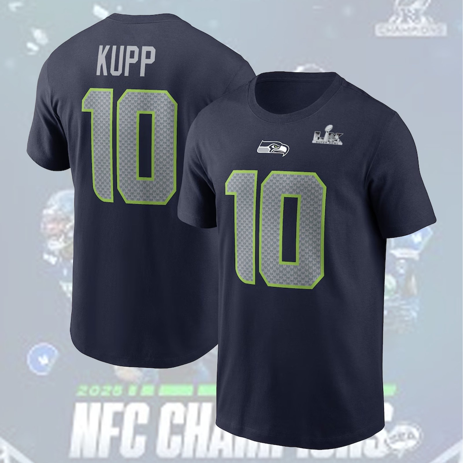 NEW ITEM! Seattle Sea.hawks Super Bowl LX Patch 2026 Name & Number Fan Gifts gallery