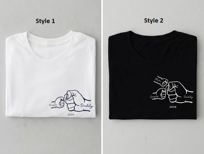 Personalized Father’s Day Family Graphic Multicolor Short Sleeves T Shirt