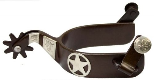 Showman Ladies Brown Steel Show Spurs w/ Silver Texas Star