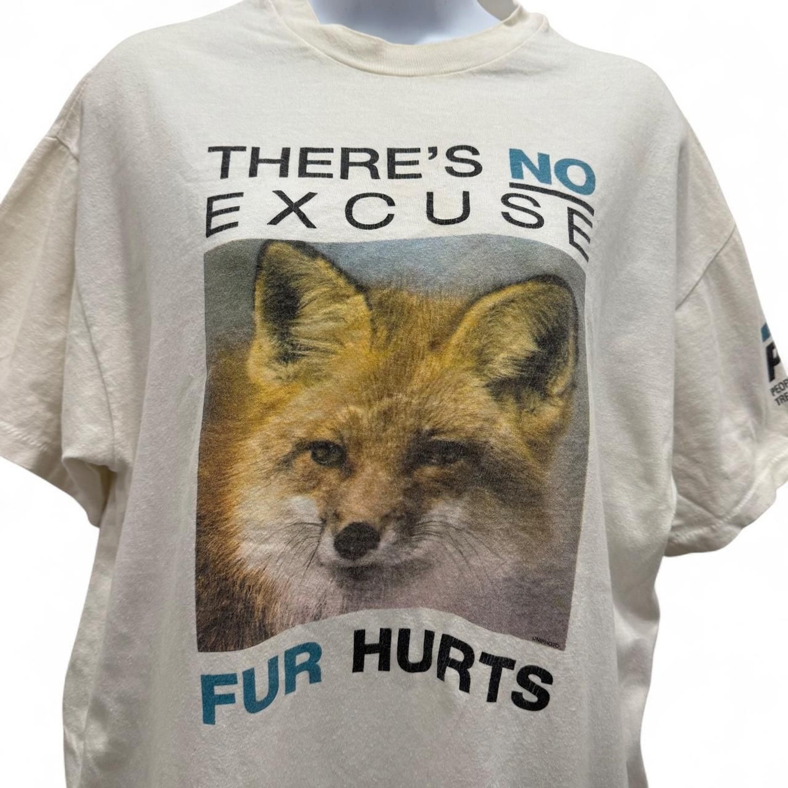 VTG 90s PETA People For The Ethical Treatment Of Animals Fur Hurts T Shirt L gallery