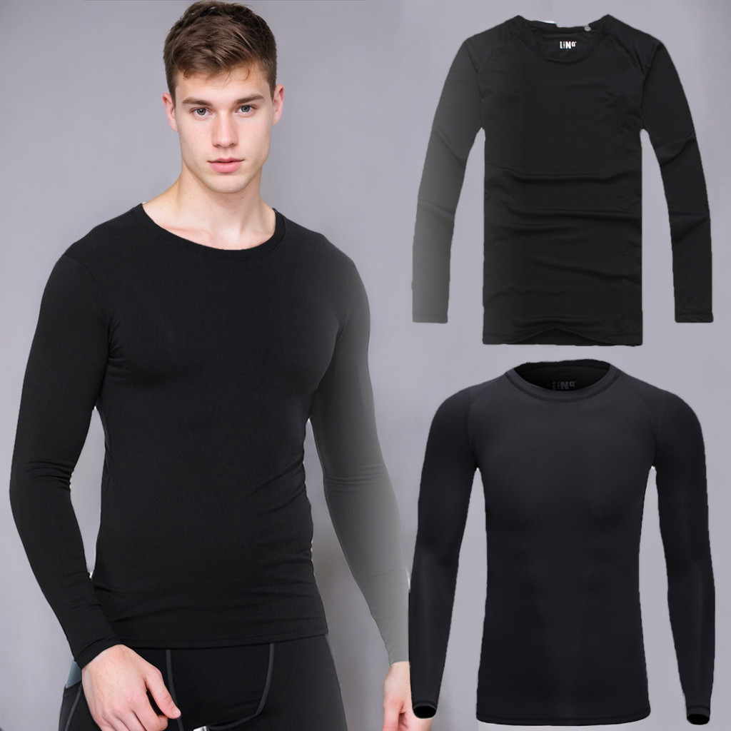 Men's Women’s Long Sleeve Performance Moisture Wicking T-Shirt Sports Fitness gallery