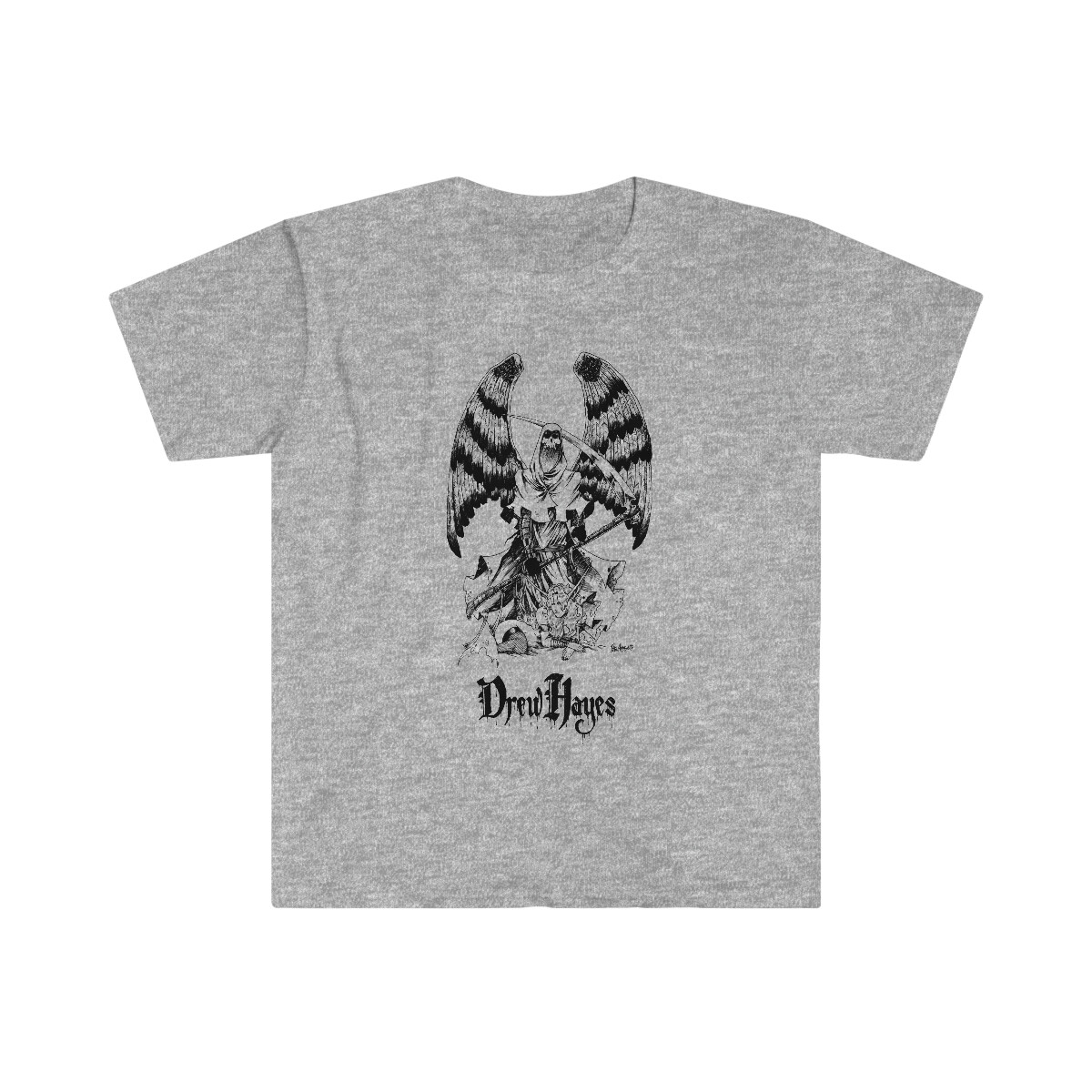 Drew Hayes POISON ELVES Effigy Softstyle Grey T-Shirt LIMITED EDITION gallery