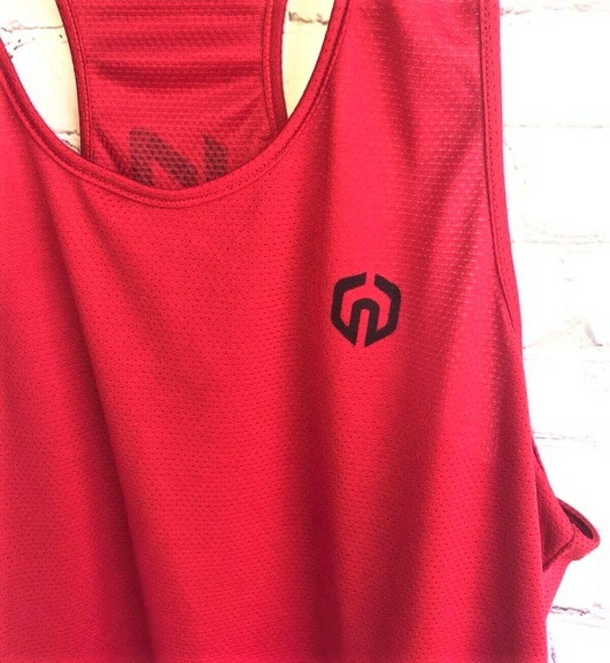 NELEUS 'Dry Fit Logo Muscle' Mesh Tank Top Men's L Gym Workout Exercise Red NEW! gallery