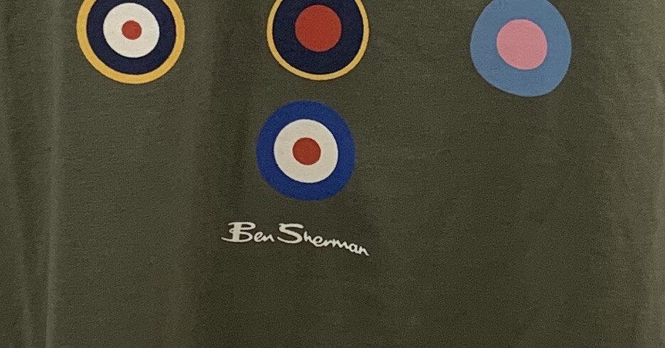 Ben Sherman British MOD Style Olive Cotton / Spandex Graphic T-Shirt Medium gallery