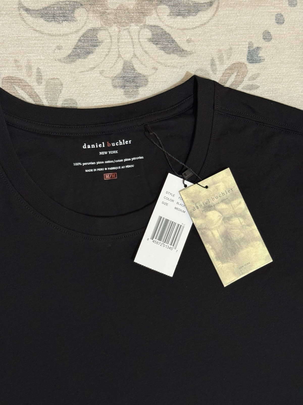 NWT Daniel Buchler Pima Cotton Tee Black Retail $75 Size Medium gallery