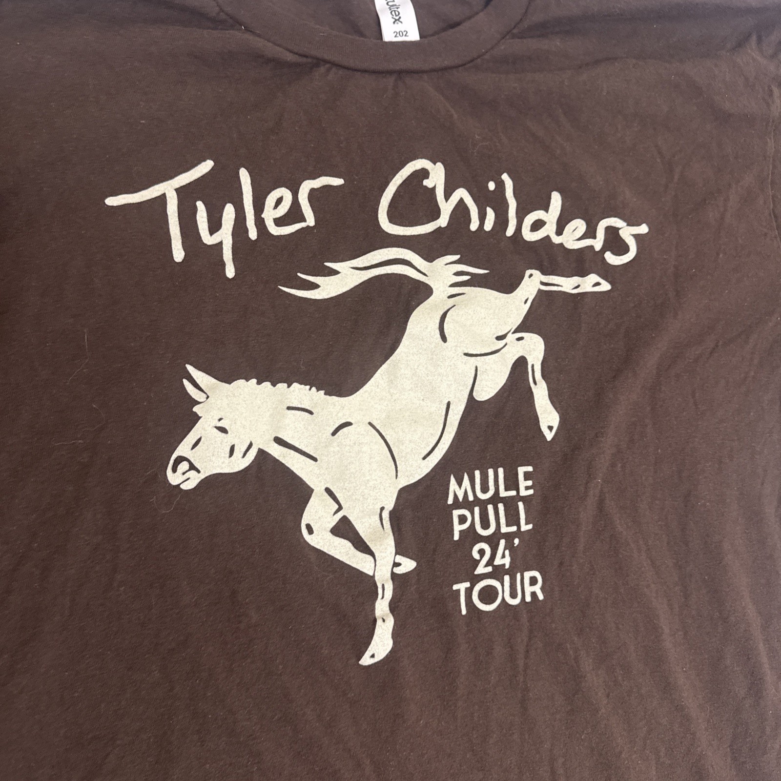 Tyler Childers Mule Pull Tour 2024 Brown Graphic Concert T-Shirt Size XL EUC gallery