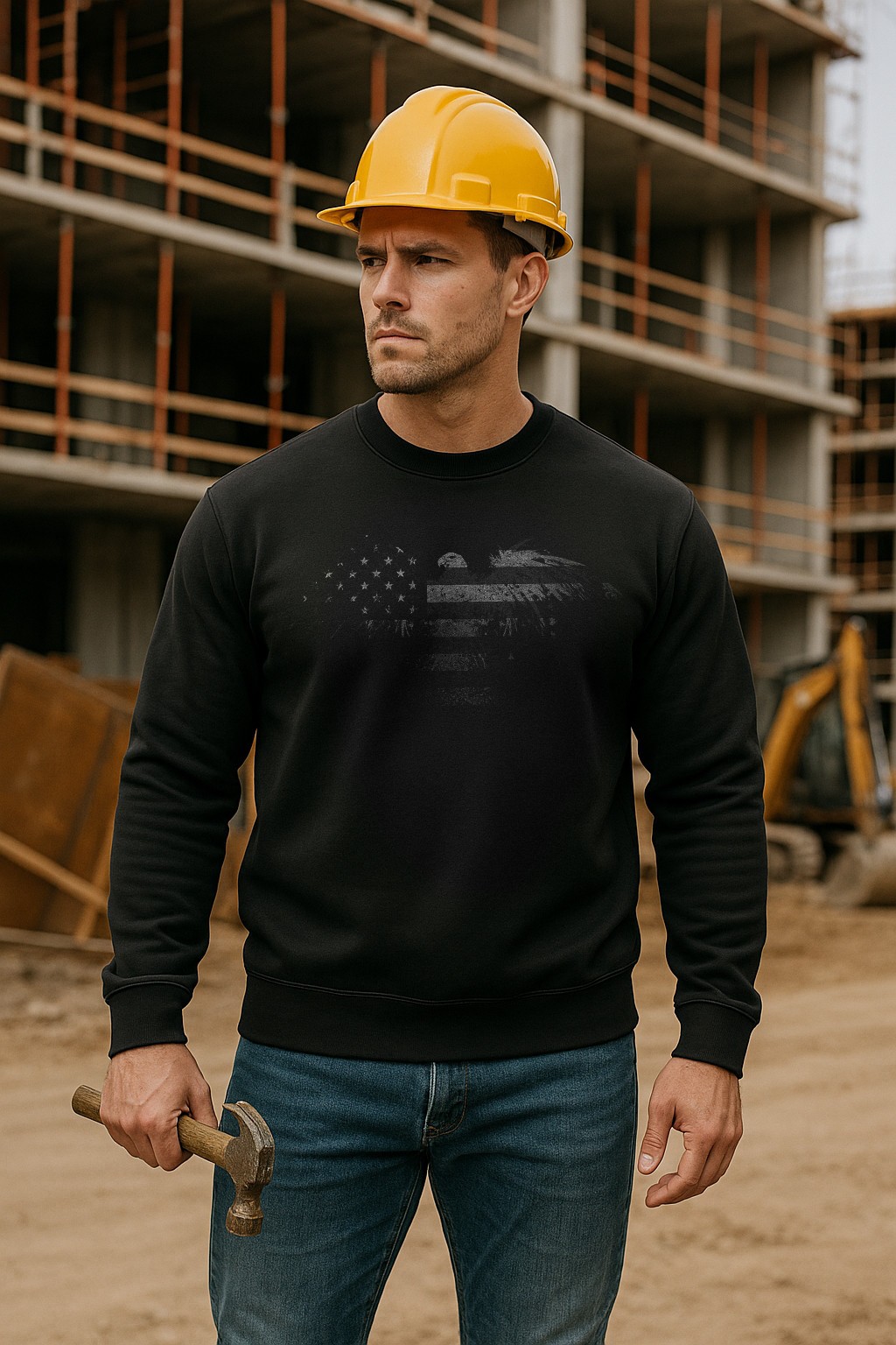 Bald Eagle Flag Sweatshirt | Rugged Patriotic Crewneck for Men & Women | Freedom gallery