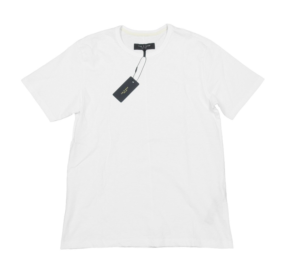 rag & bone White Classic Lightweight Slub Cotton Short Sleeve Shirt (XL)