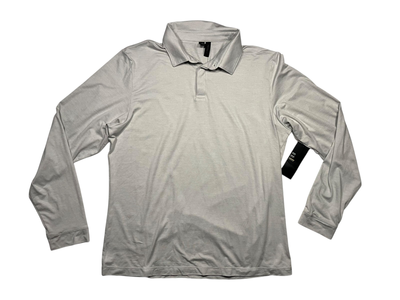 Z By ZELLA Gray Poly/Spandex LONG SLEEVE POLO SHIRT Athletic Gym Golf Men’s L