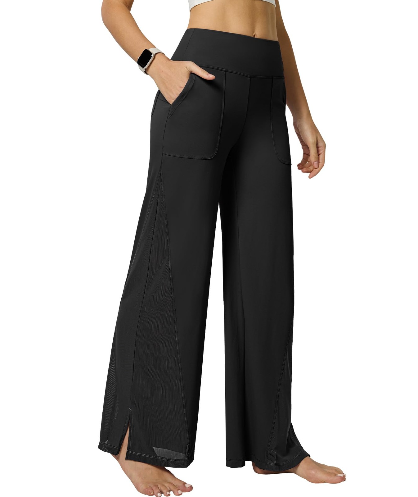 Women's Wide Leg Yoga Pants with Pockets High Waist Loose Casual Trousers gallery