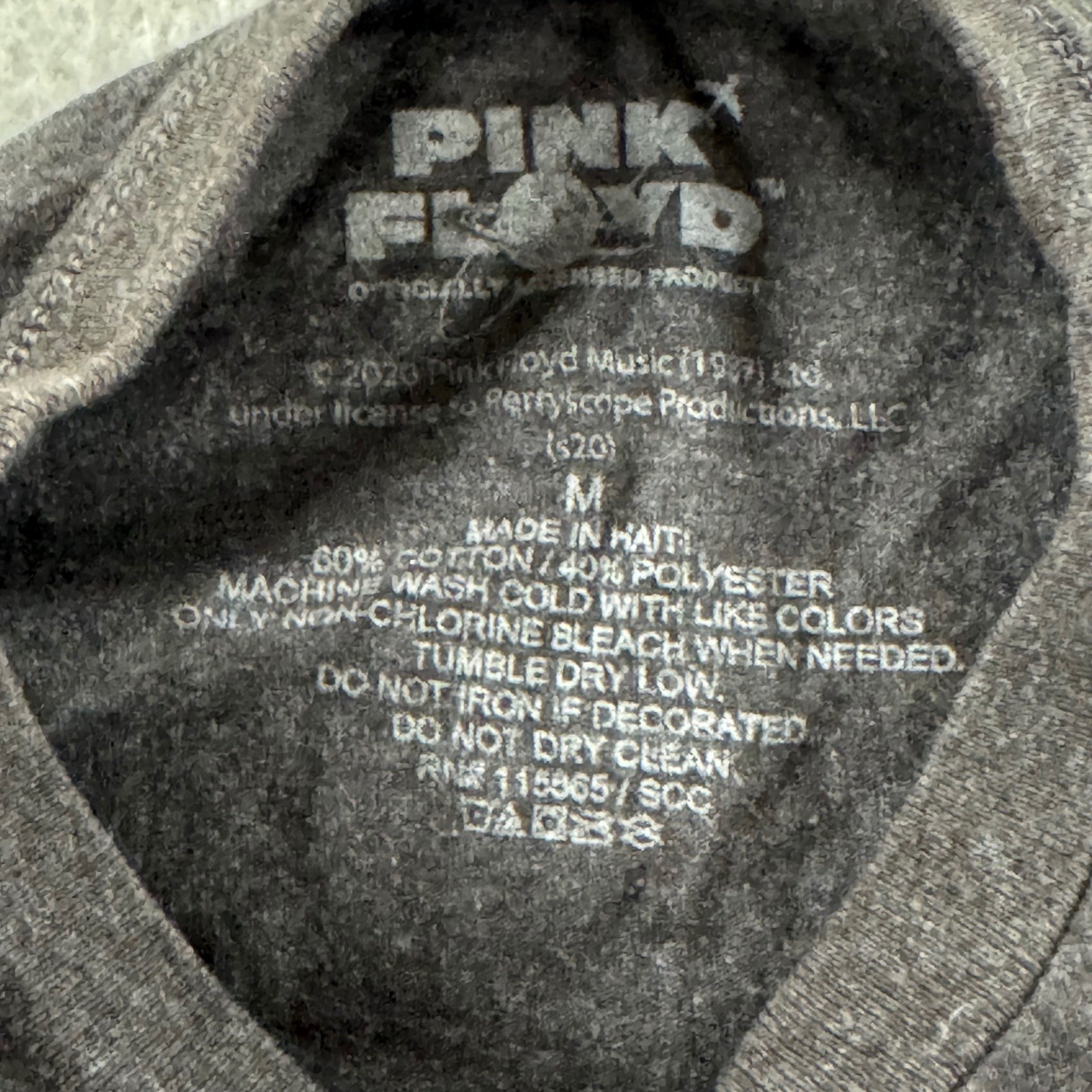 Pink Floyd Dark Side of the Moon Graphic Tee Mens M Charcoal Gray Distressed gallery