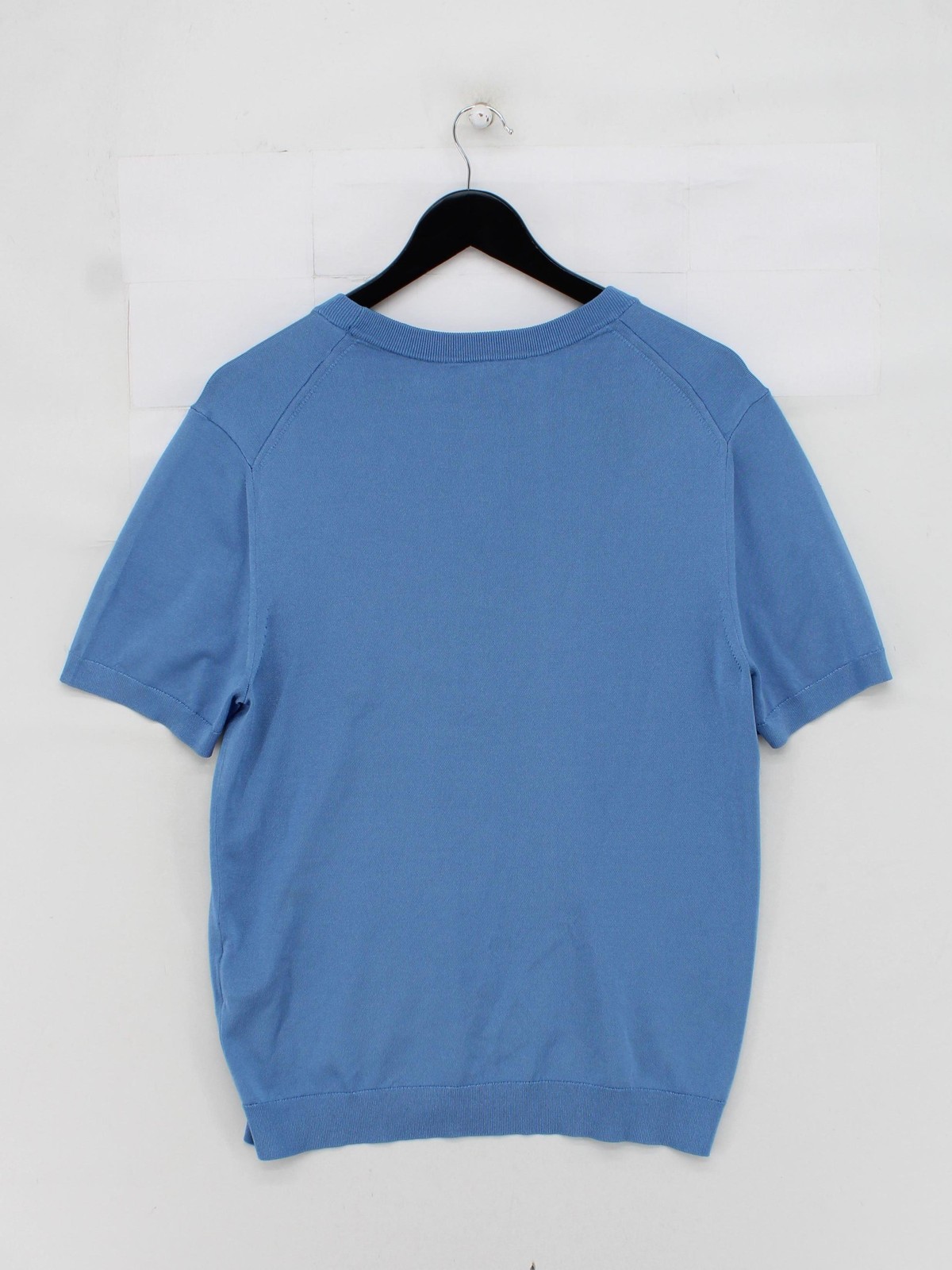 Sandro Men's T-Shirt M Blue Acetate with Polyamide, Elastane Basic gallery