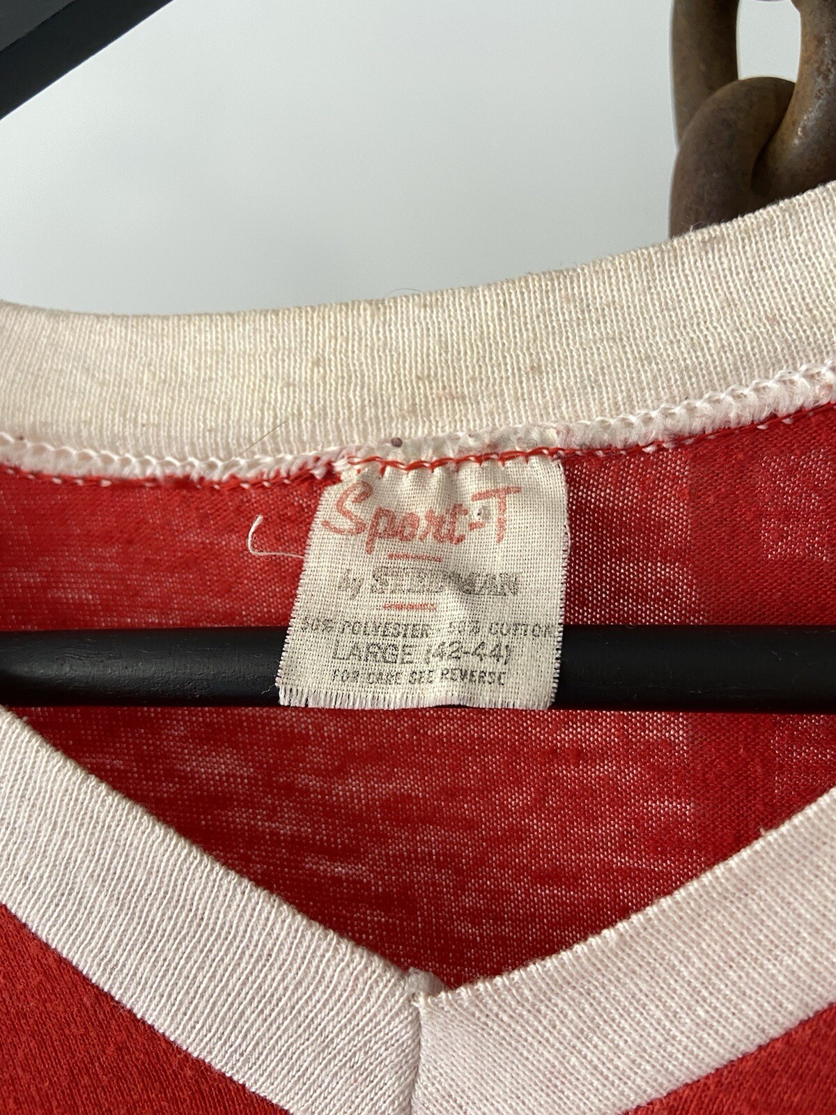 VTG 80s Short Timer Ft. Knox KY Graphic Ringer Red T-Shirt Sport-T Steeman USA gallery