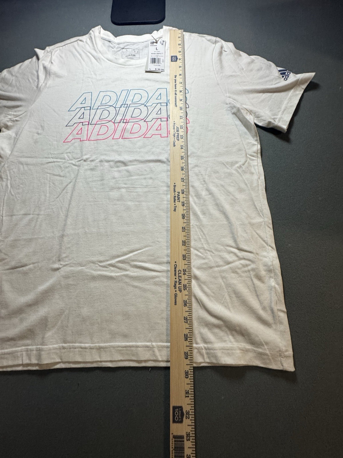 Adidas Men’s White Multi Color Logo Graphic T-Shirt Size L Brand New gallery