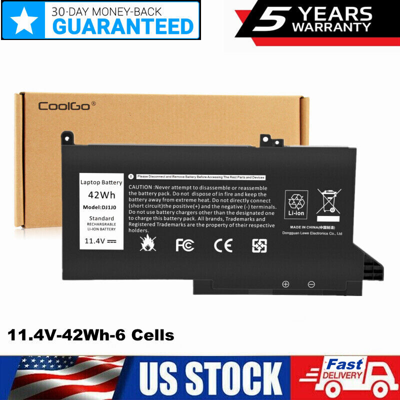 Battery DJ1J0 For Dell Latitude 12 7280 7290 13 7380 7390 14 7480 7490 ONFOH